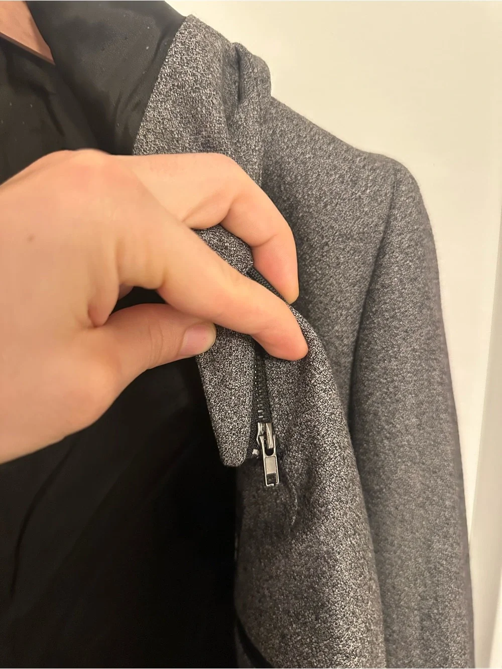 Bespoken 38R 100% Wool Removable Hoodie Grey Sport Coat Blazer